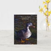 Wenskaart met wilde eend kaart (Gele Bloem)