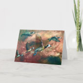 Wenskaart met witte fluitende eend kaart (Voorkant)