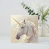 Wenskaart met Witte Unicorn Sparkle Feestdagenkaart (Staand voorkant)