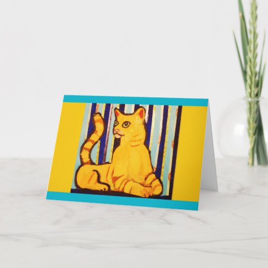 Wenskaart met Yellow Cat Design Kaart (Voorkant)