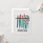 Wenskaart met zoete kippen - Moderne Abstracte Kaart (Voorkant / Achterkant in situ)