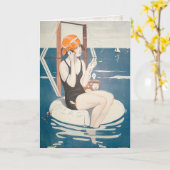 Wenskaart met  zomerillustratie kaart (Gele Bloem)