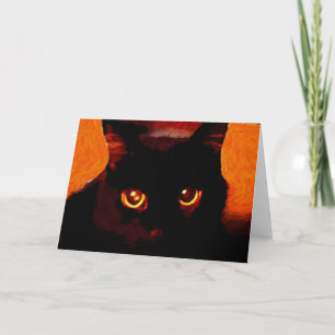 Wenskaart met zwarte kat kaart