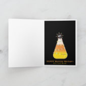 Wenskaart met zwarte vrijdagsnoepcornbomen kaart (Binnen)