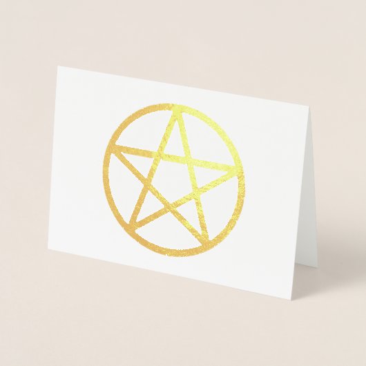 Wenskaart Metallic Folie Pentacle Kaarten (Voorkant)
