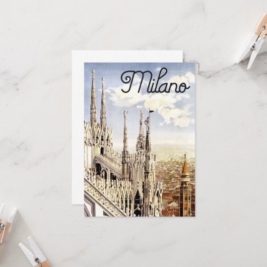  Wenskaart Milaan Kaart (Voorkant / Achterkant in situ)