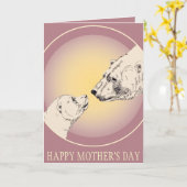 Wenskaart Moederdag Polar Beer Kaart (Gele Bloem)