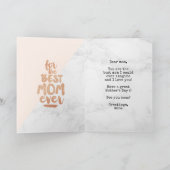 Wenskaart Moederdag voor de beste moeder ooit Kaart (Binnen)