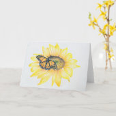 Wenskaart Monarch & Zonnebloem Kaart (Gele Bloem)