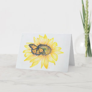 Wenskaart Monarch & Zonnebloem Kaart