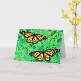 Wenskaart Monarchen/Abstracte bladeren Kaart