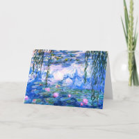 Wenskaart Monet Roze Water Lilies