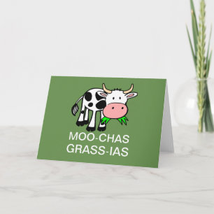 Wenskaart Moo-chas Grass-ias (Muchas Gracias) Bedankkaart
