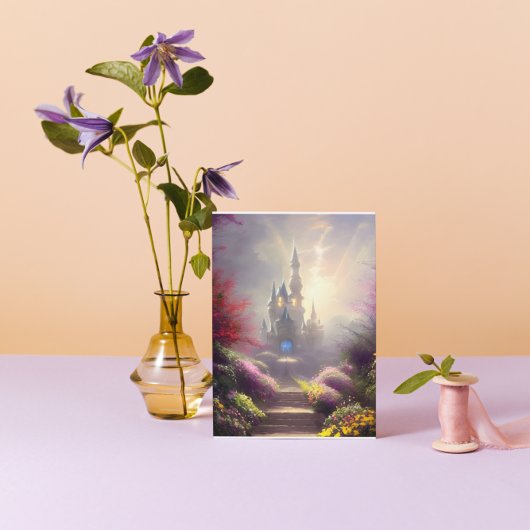 Wenskaart mooie Fantasy Castle Gardens Kaart