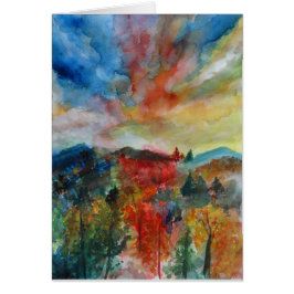 Wenskaart Mooie herfst Waterverf kunst