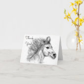 Wenskaart mooie paardenpotlood kaart (Gele Bloem)