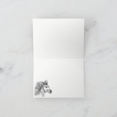 Wenskaart mooie paardenpotlood kaart (Binnen)