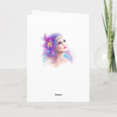 Wenskaart mooie vrouw portret abstract kaart (Achterkant)