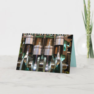 wenskaart motorzuigers feestdagen kaart