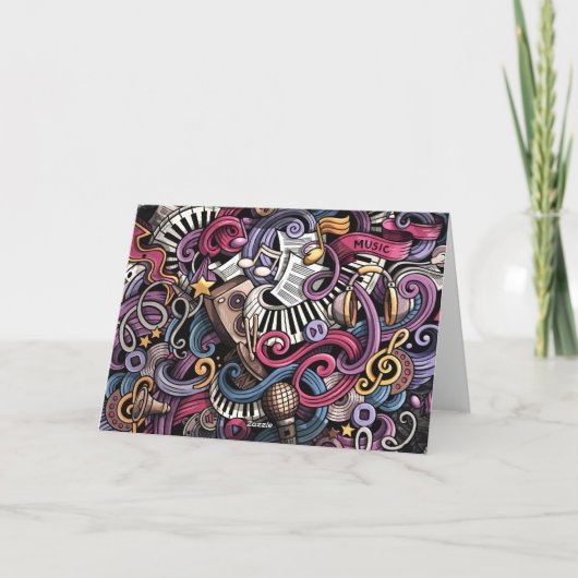 Wenskaart Muziek Graffiti Kaart (Achterkant)