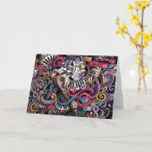 Wenskaart Muziek Graffiti Kaart (Gele Bloem)