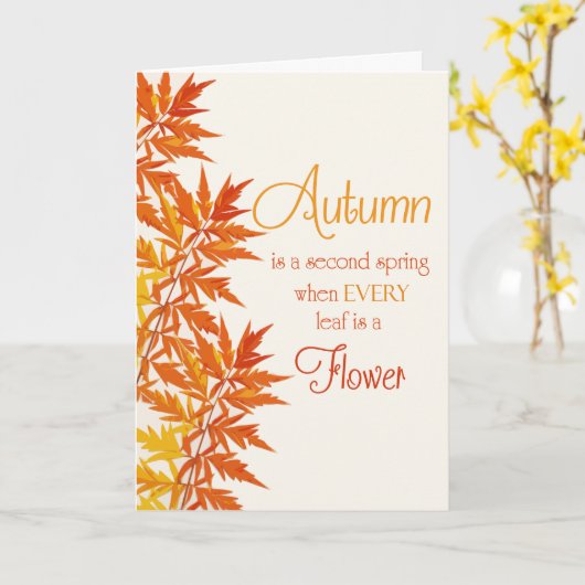 Wenskaart najaar kaart (Gele Bloem)