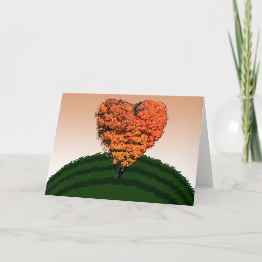 Wenskaart najaar liefdesboom kaart (Voorkant)