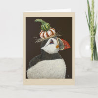 Wenskaart najaar puffin