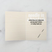 wenskaart "needle in a haystack" kaart (Binnen)