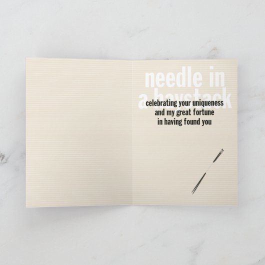 wenskaart "needle in a haystack" kaart (Binnen)