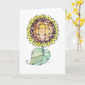 Wenskaart - NGA-Waterverf - Gele zonnebloem Kaart (Gele Bloem)