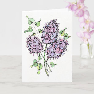 Wenskaart - NGA-Waterverf - Lila Bouquet #2 Kaart