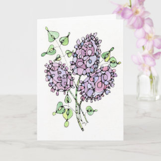 Wenskaart - NGA-Waterverf - Lila Bouquet #2 Kaart