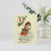 wenskaart "Nieuwjaarsmeisje" Feestdagenkaart (Staand voorkant)