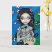 Wenskaart "Nixie" Kaart (Gele Bloem)