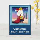 Wenskaart, Note Kaart - Cowboy Boot, All Dresse (Gele Bloem)