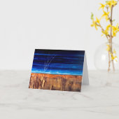 Wenskaart/Note Kaart-helende kleuren-BLAUW Kaart (Gele Bloem)