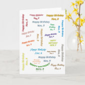 Wenskaart november, 9 verjaardag kaart (Gele Bloem)