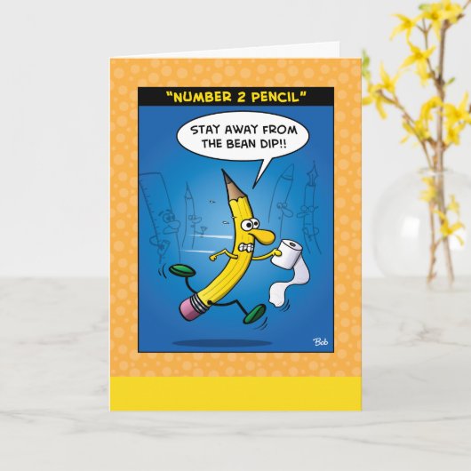 wenskaart "Nummer 2 potlood" Kaart (Gele Bloem)