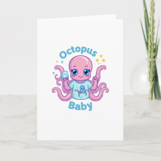 Wenskaart Octopus Baby Kaart (Voorkant)
