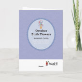 Wenskaart oktober geboorte Flowers Bedankkaart (Achterkant)