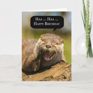 wenskaart om otter verjaardag te lachen grappig kaart