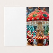 Wenskaart: Ontwerp van de Kerstpaddenstoel Kaart (Buitenkant ongevouwen)