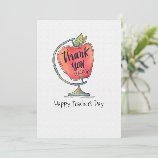 Wenskaart op de dag van de leraar (Staand voorkant)