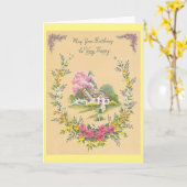 Wenskaart op de geboorte Kaart (Gele Bloem)