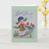 Wenskaart op de geboorte Kaart (Gele Bloem)