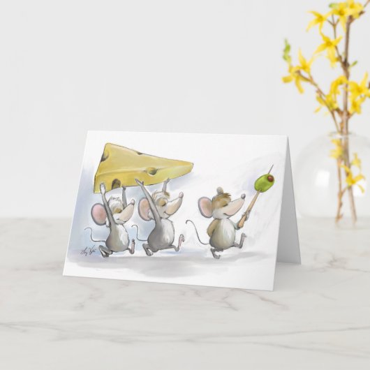 Wenskaart op de kazen (met olijven) kaart (Gele Bloem)