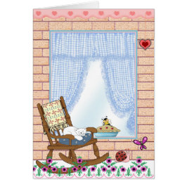 wenskaart op de veranda