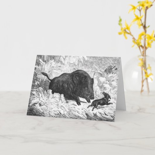  Wenskaart op everzwijnen Kaart (Gele Bloem)