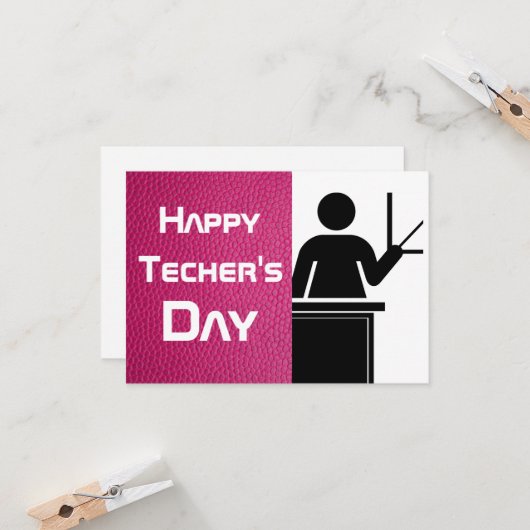 Wenskaart op lerarendag kaart (Voorkant / Achterkant in situ)